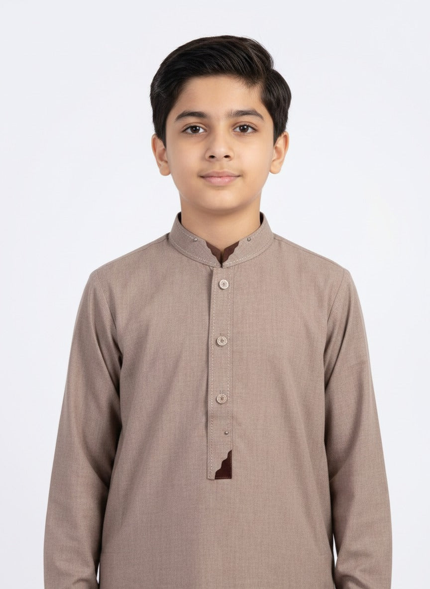 M-2 Kameez Pajama Light Brown