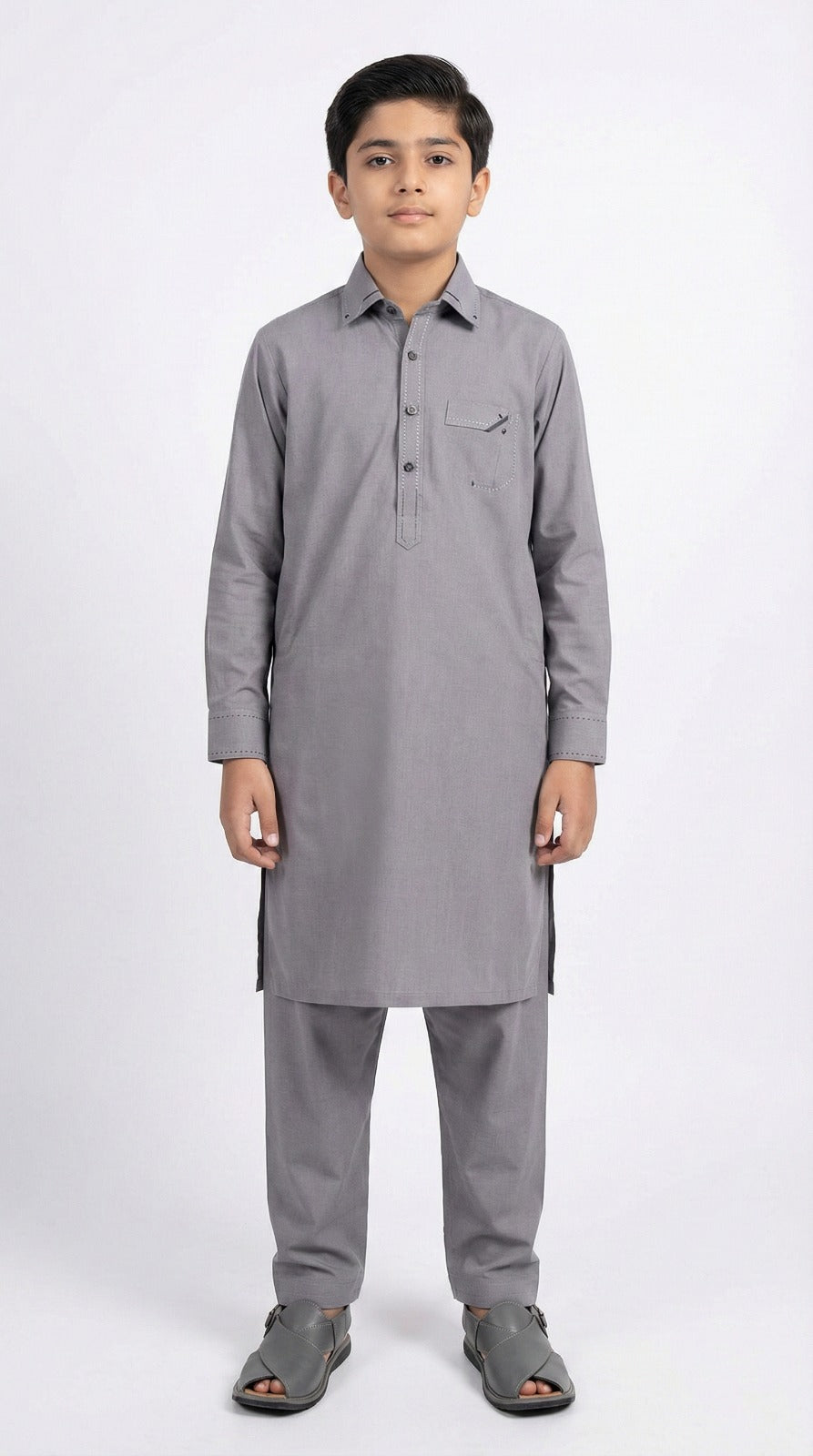 M-3 Kameez Shalwar Gray