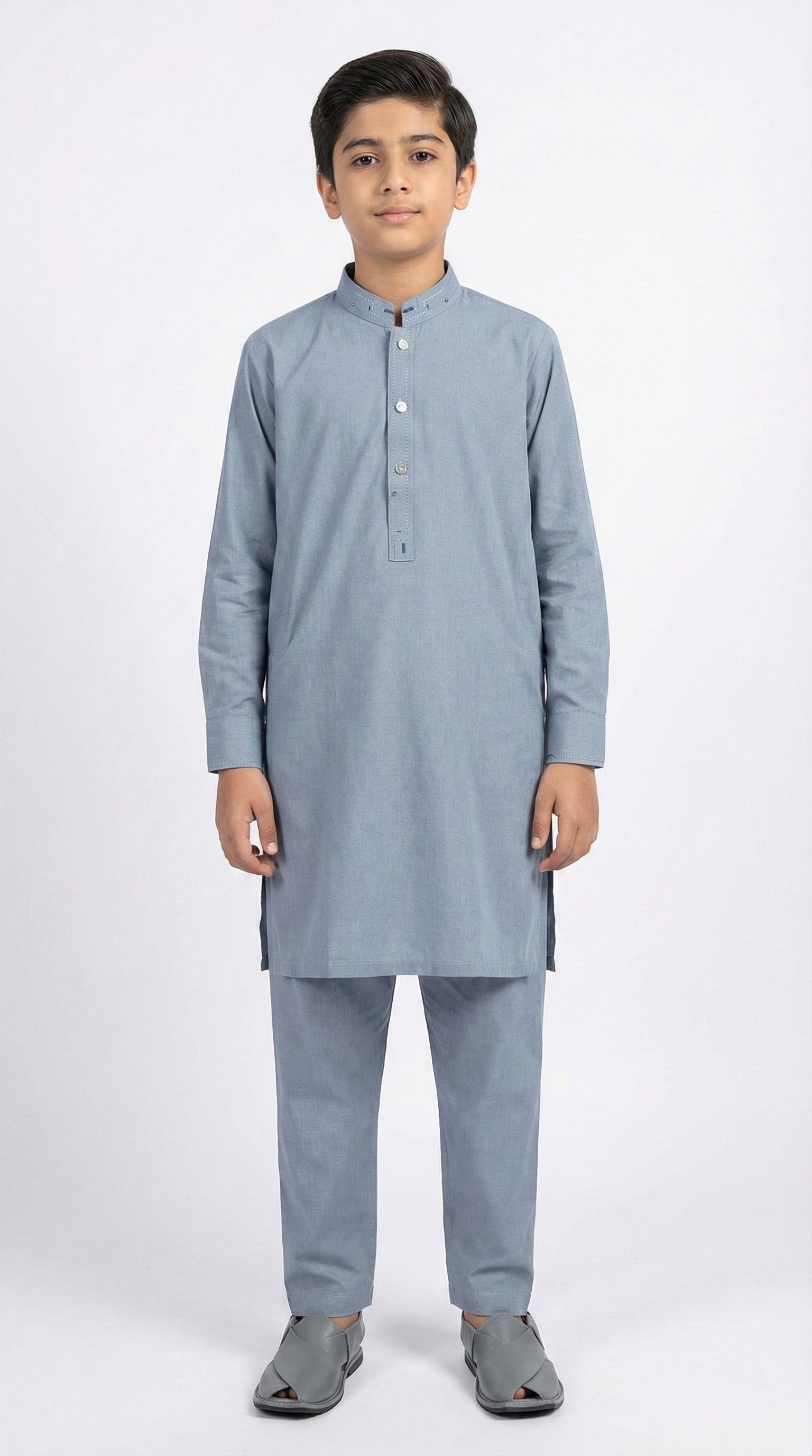 M-1 Kameez Shalwar Ash Blue