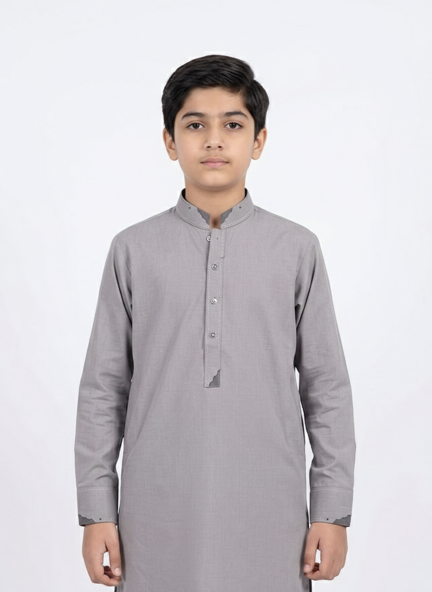 M-2 Kameez Shalwar Ash Gray