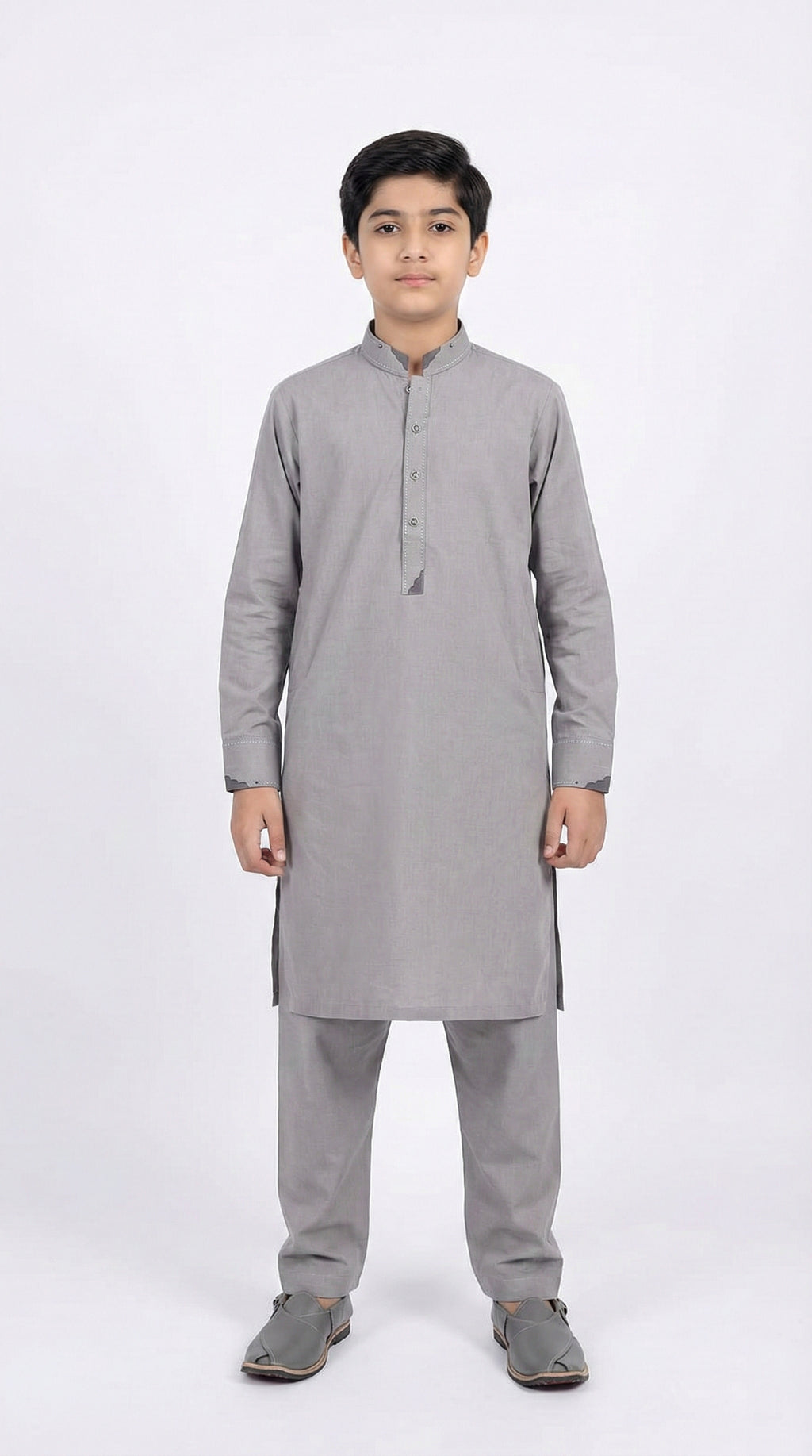 M-2 Kameez Shalwar Ash Gray