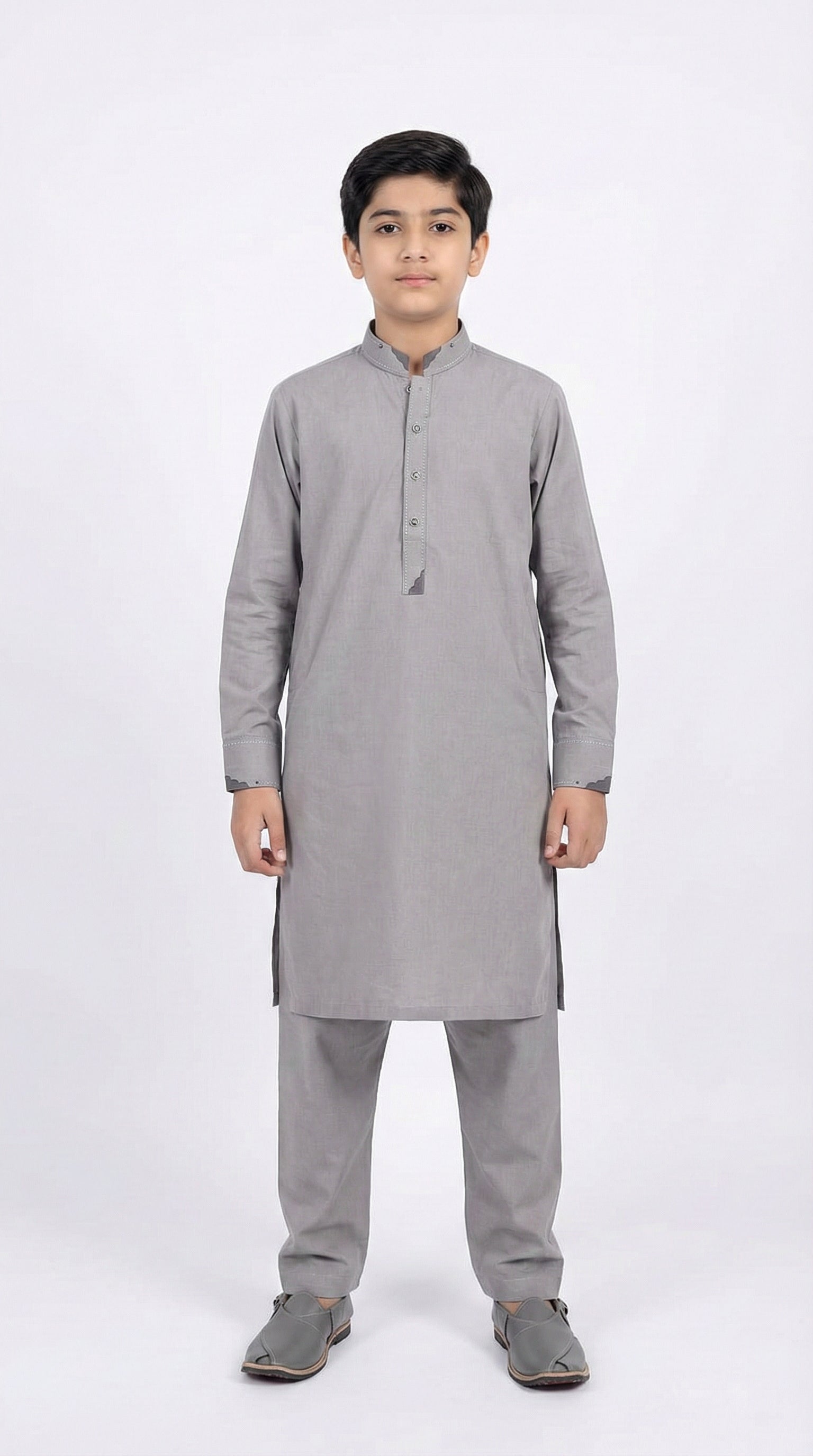 M-2 Kameez Shalwar Ash Gray