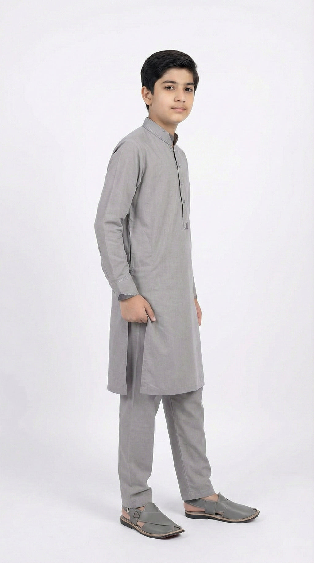 M-2 Kameez Shalwar Ash Gray