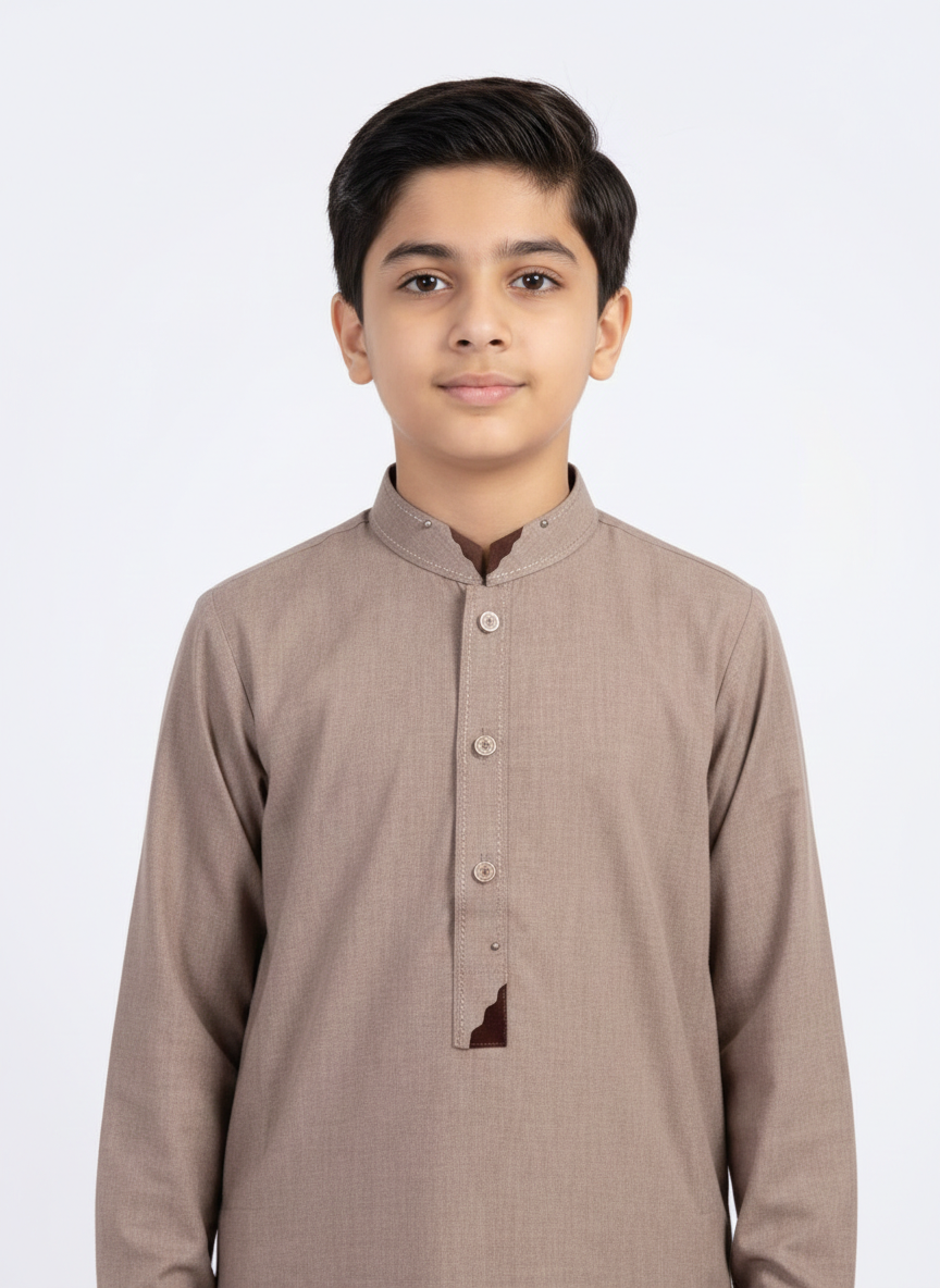 M-2 Kameez Shalwar Light Brown