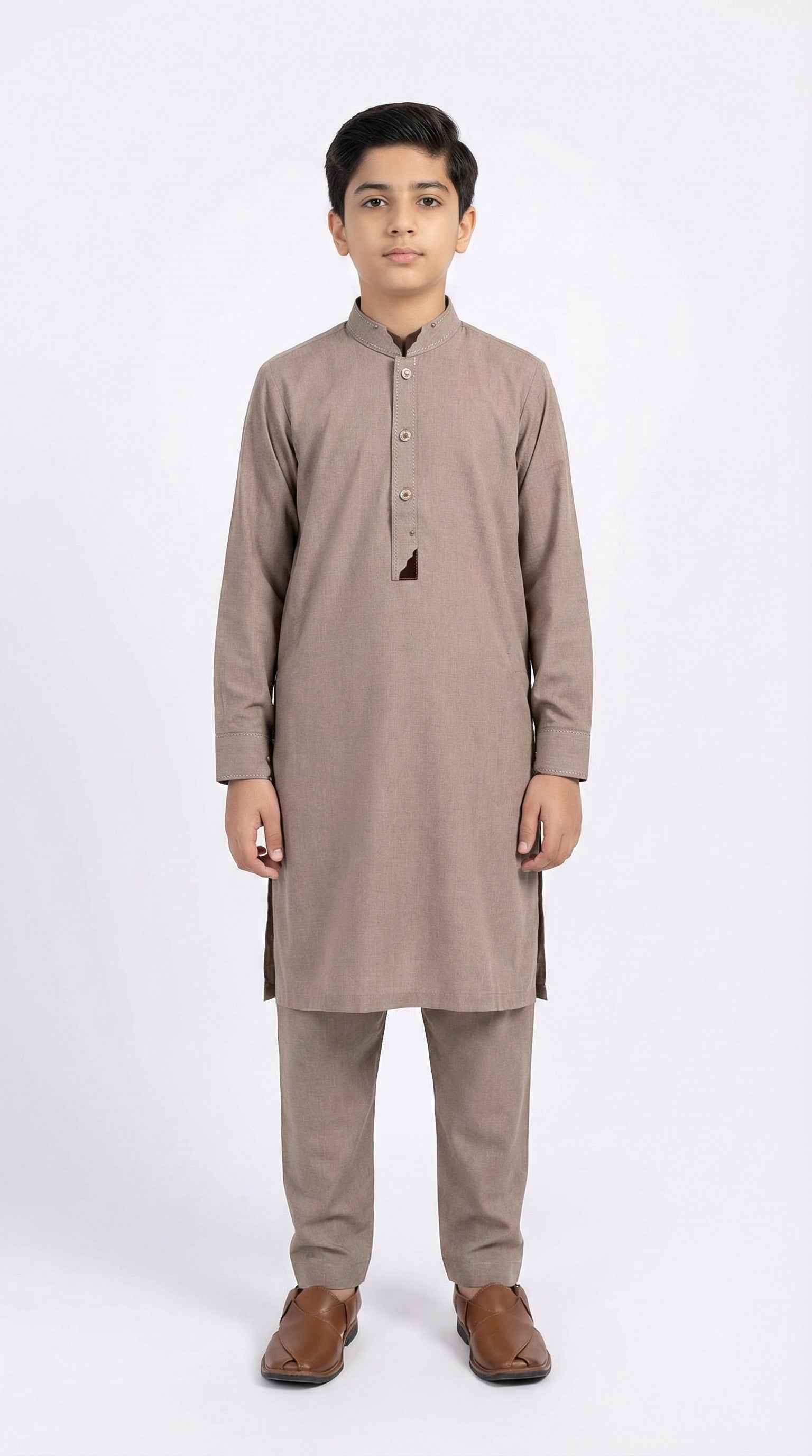 M-2 Kameez Shalwar Light Brown