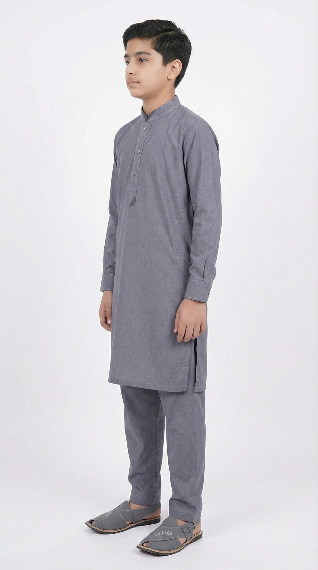 M-2 Kameez Shalwar Ash Blue