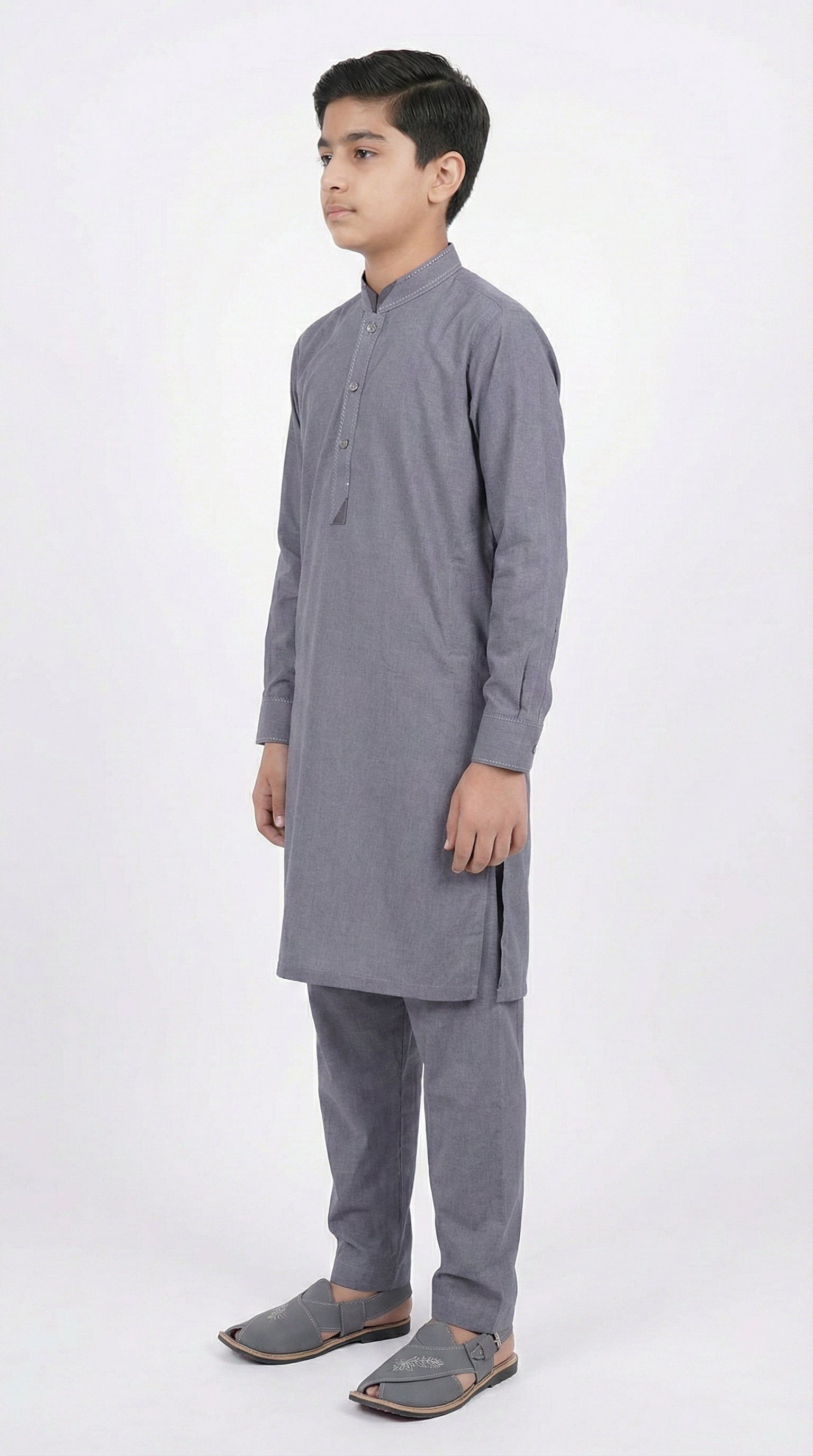 M-2 Kameez Shalwar Ash Blue