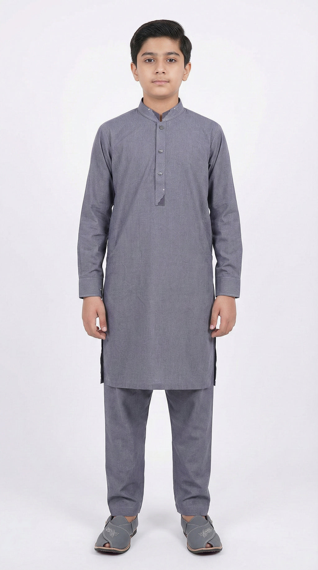 M-2 Kameez Shalwar Ash Blue