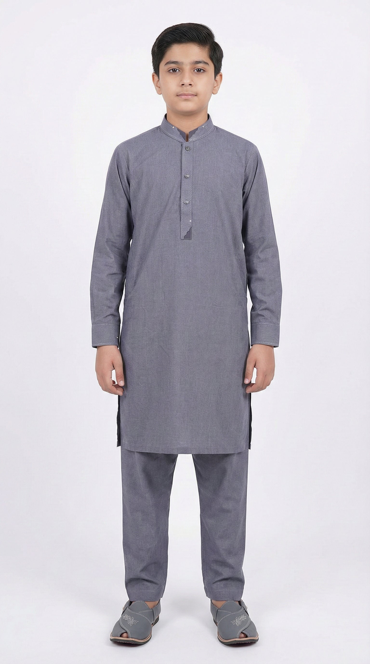 M-2 Kameez Shalwar Ash Blue