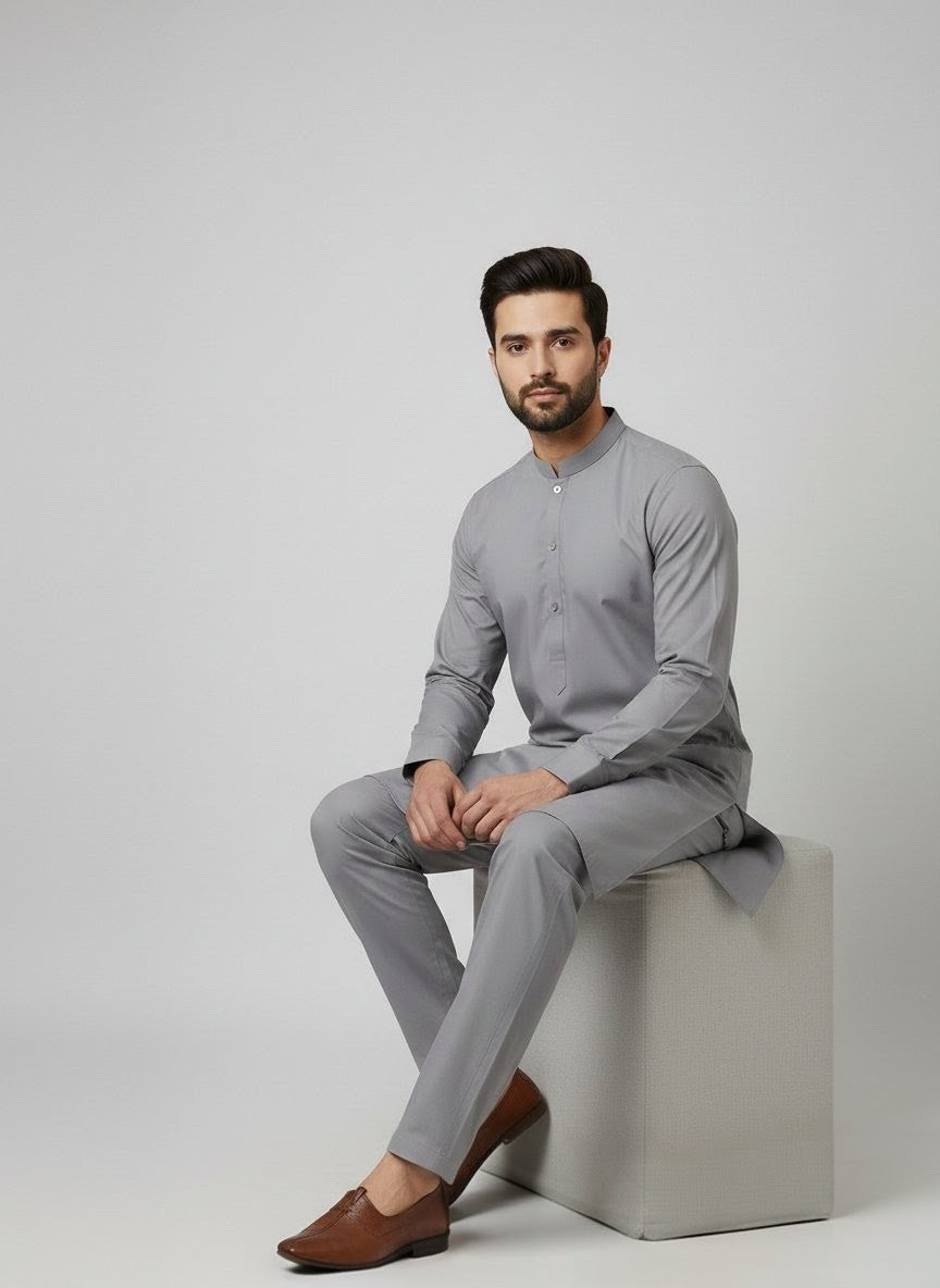 Minister 003 AshGray Kurta Pajama