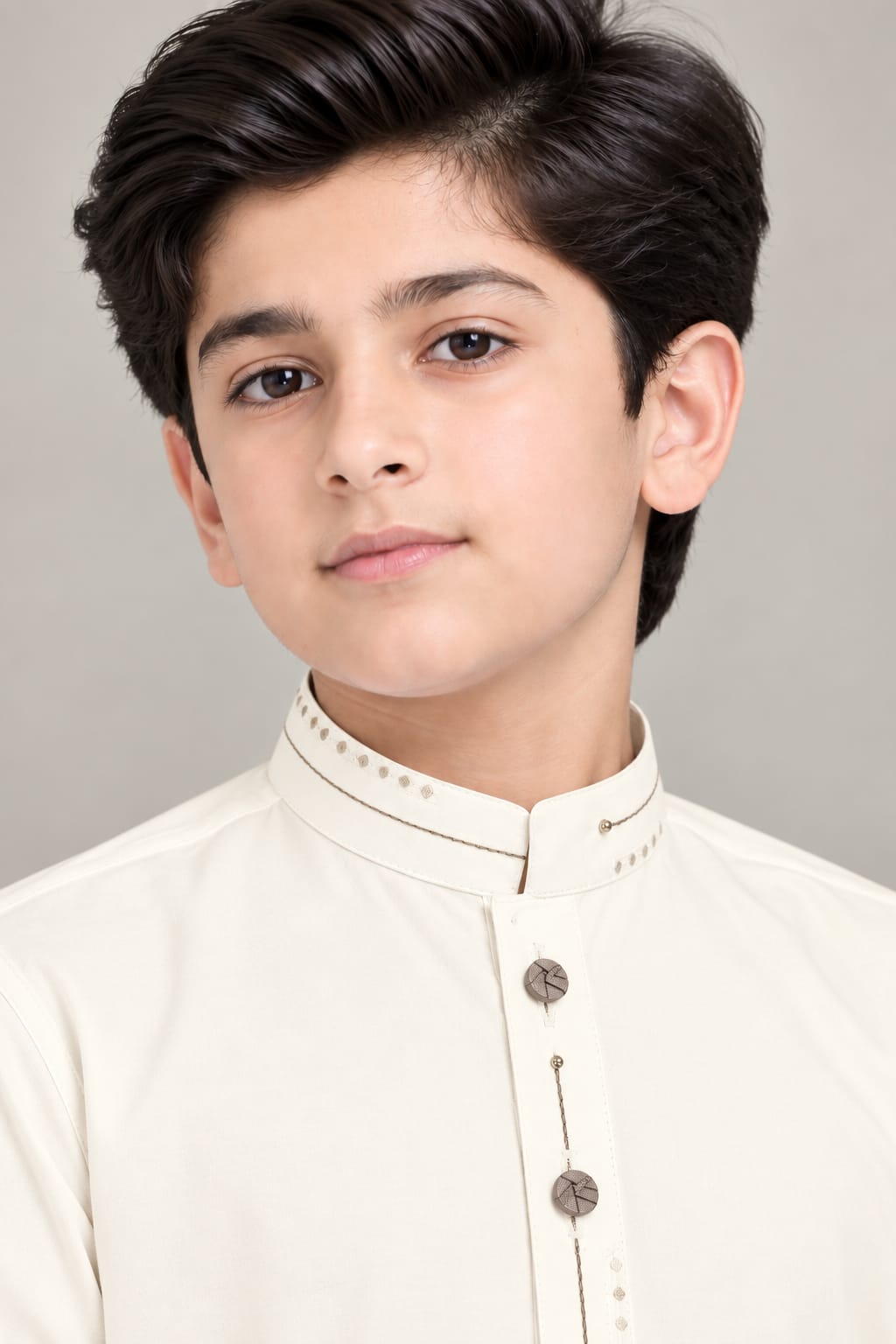 BOYS OFF-WHITE KURTA SHALWAR/PAJAMA