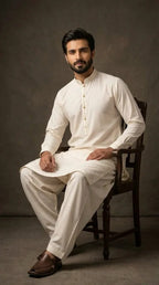 OFF-WHITE KURTA SHALWAR/PAJAMA