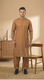 R-31 CAMEL-BROWN KURTA SHALWAR