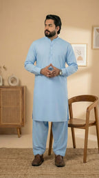 Minister 002 IceBlue Kurta shalwar