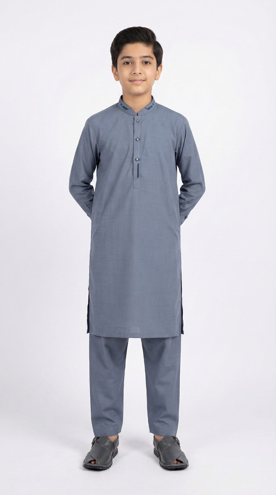 S-2 Kameez Pajama Blueish Gray