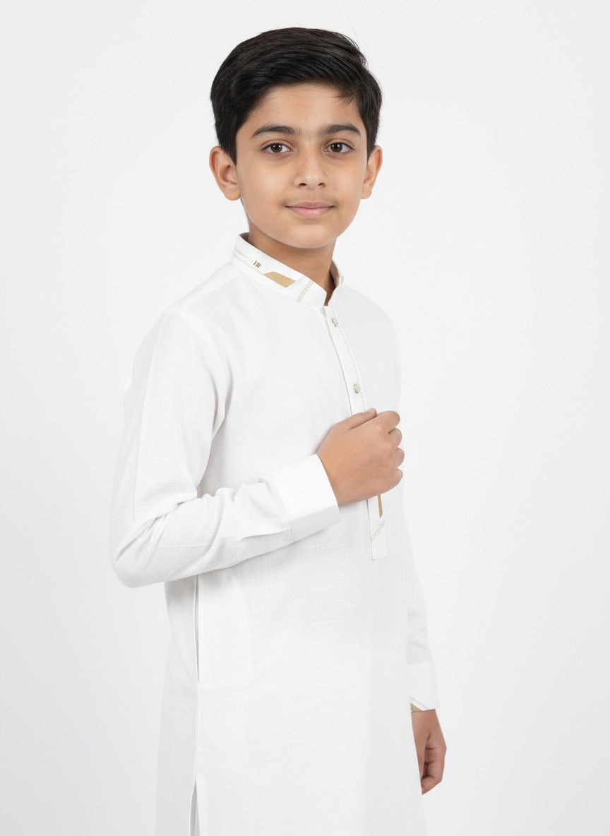 S-2 Kameez Pajama Off White