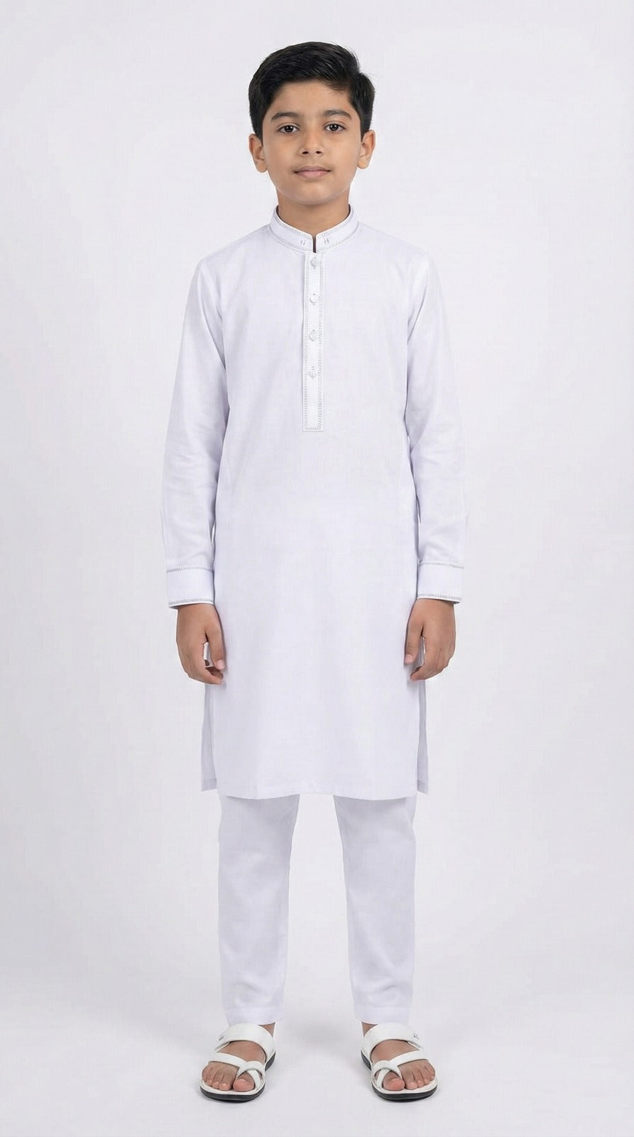 S-3 Kameez Pajama White