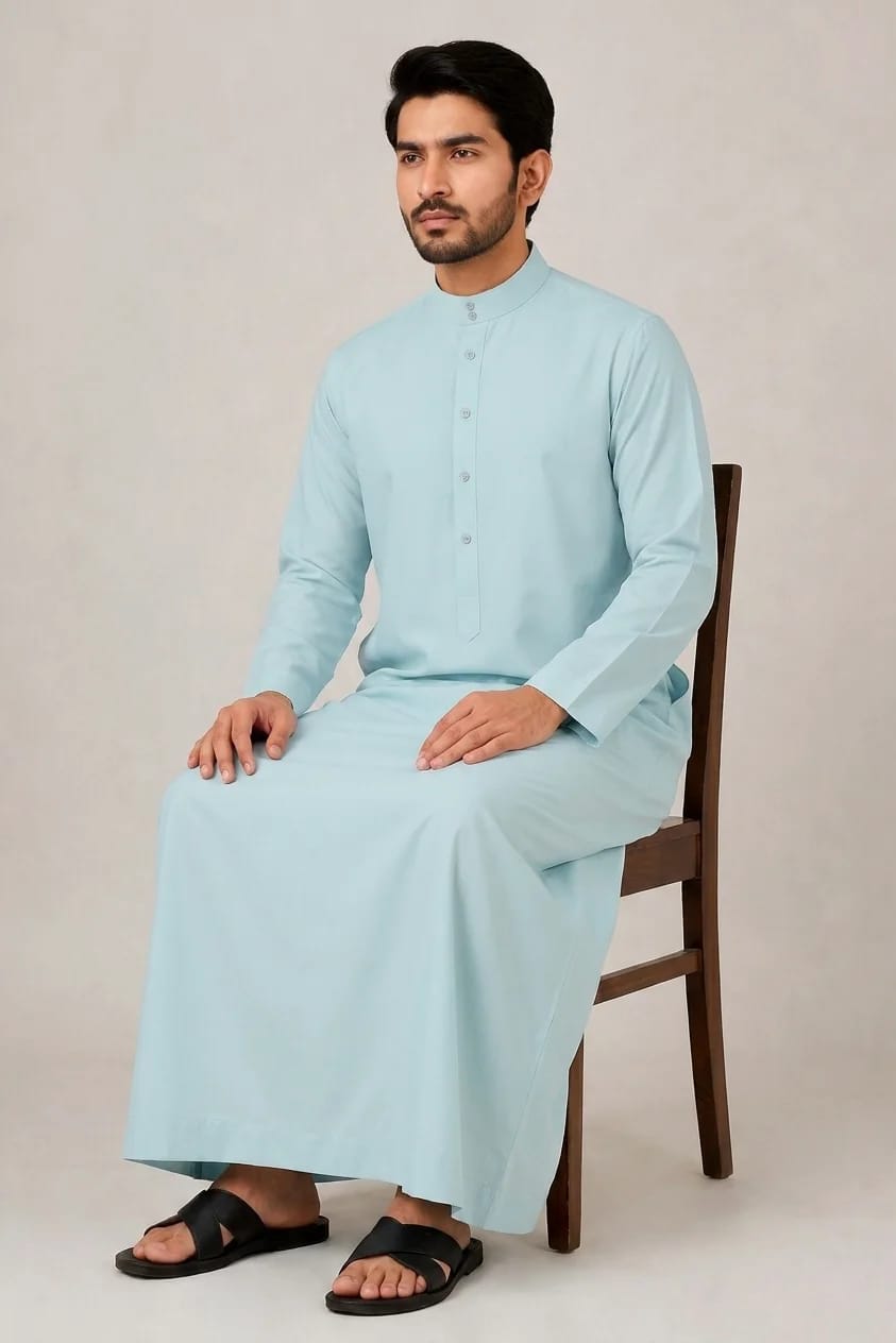 MEN'S LIGHT-GREEN JUBBA