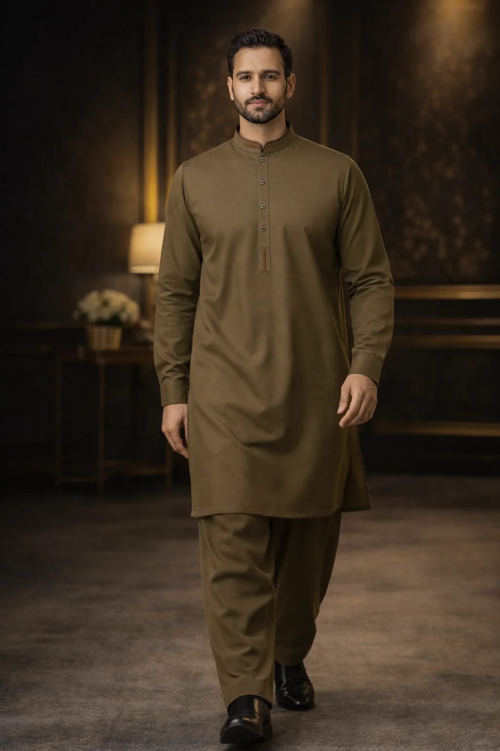 A-14 OLIVE KURTA