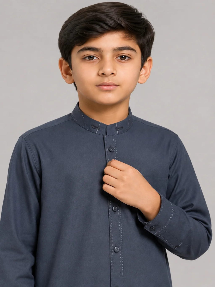 K-1 BLACKISH-BLUE BOYS KURTA SHALWAR