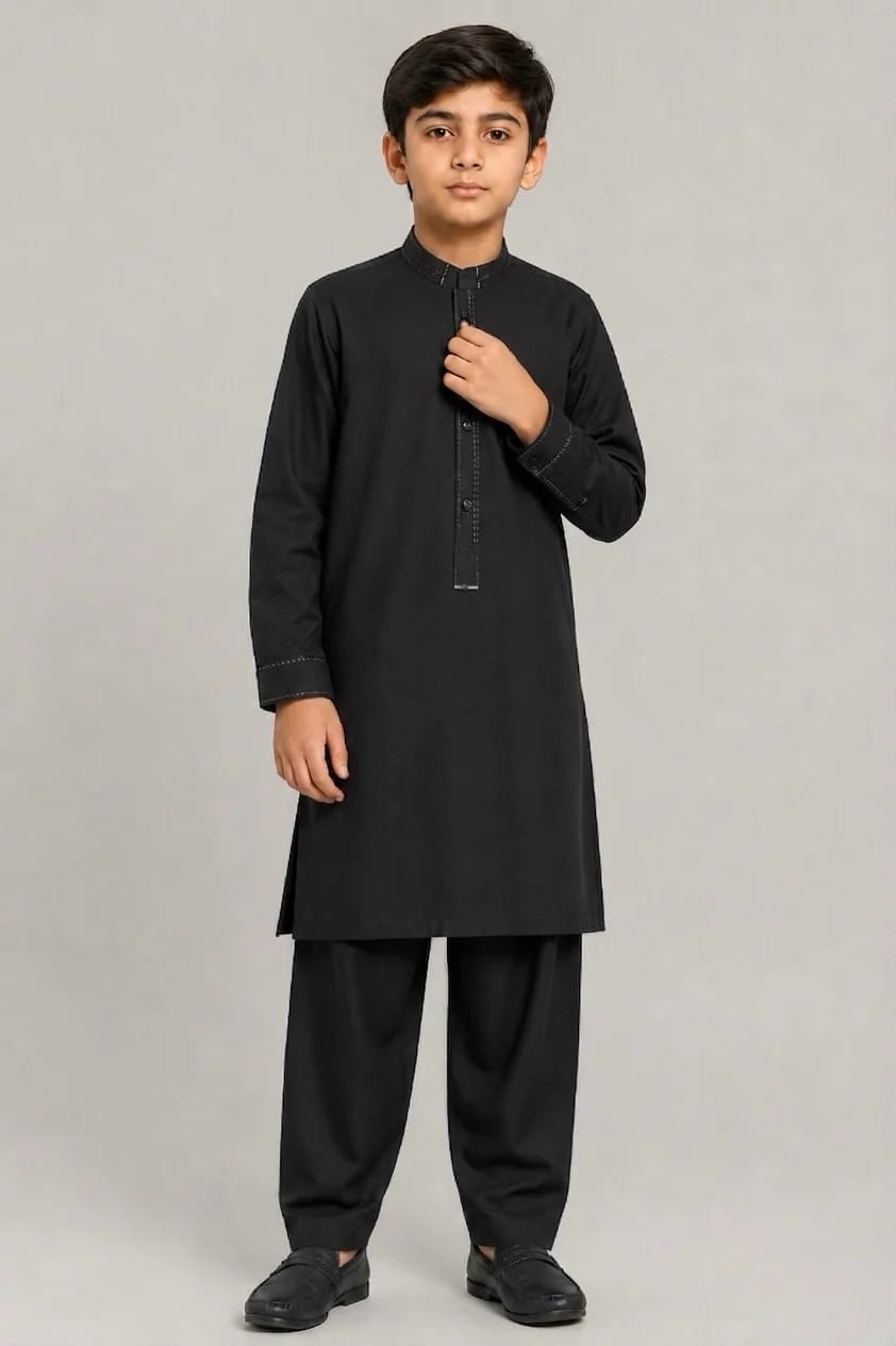 K-1 BLACK BOYS KURTA SHALWAR