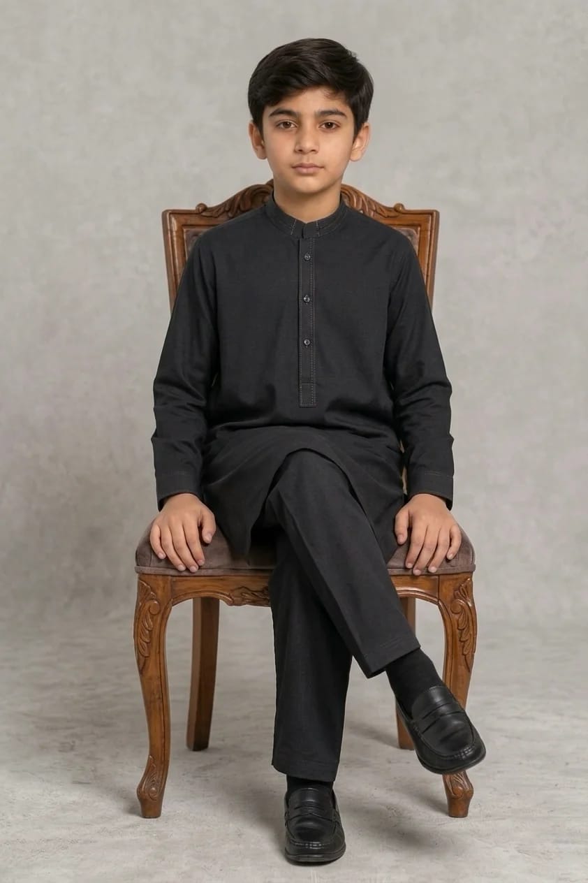 K-1 BLACK BOYS KURTA SHALWAR