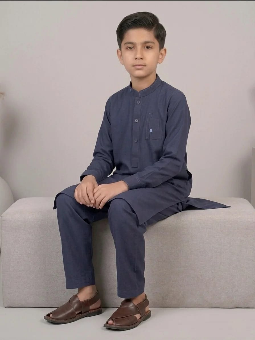 K-2 NAVY-BLUE BOYS KURTA SHLAWAR