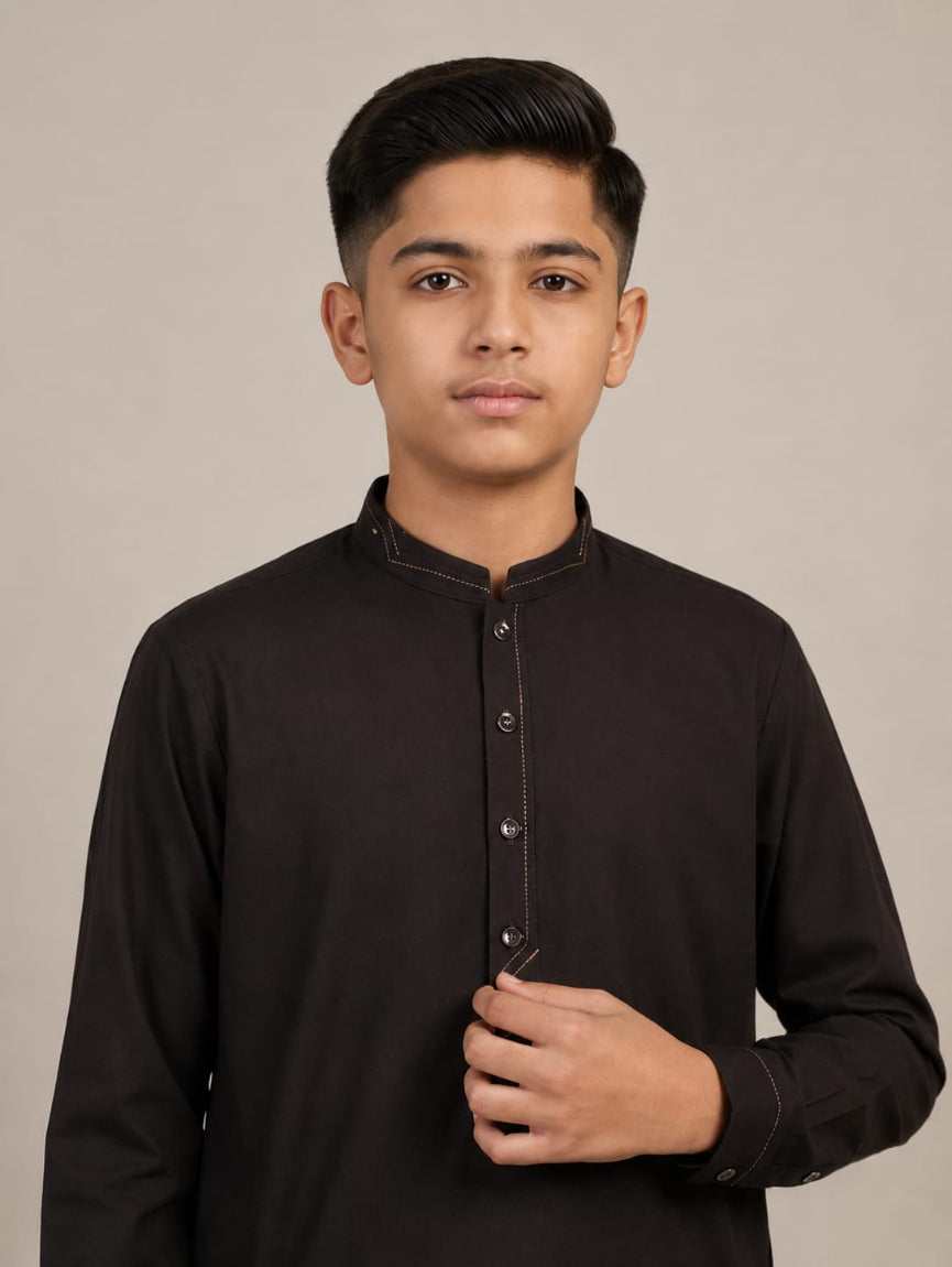 A-2 CHOCOLATE-BROWN KURTA SHALWAR