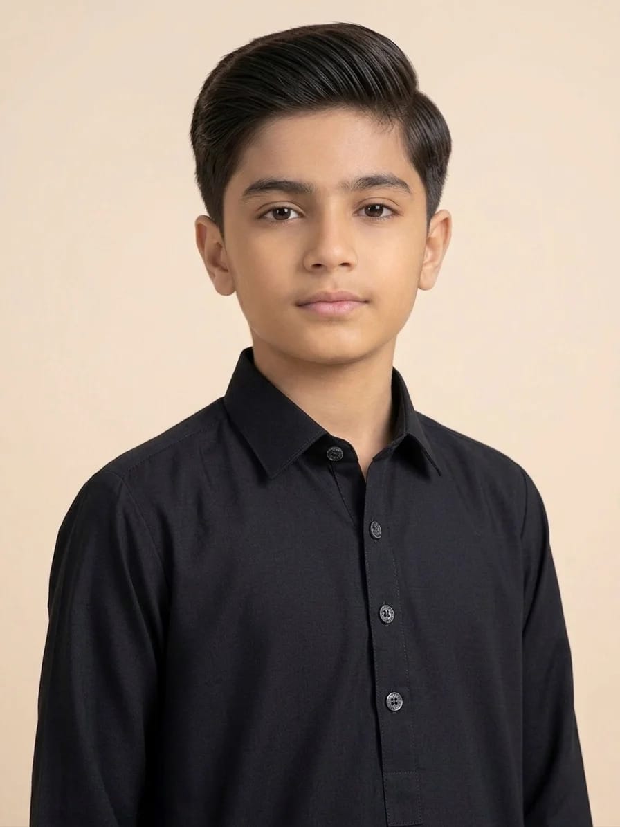 BOYS DEEP BLACK KAMEEZ SHALWAR