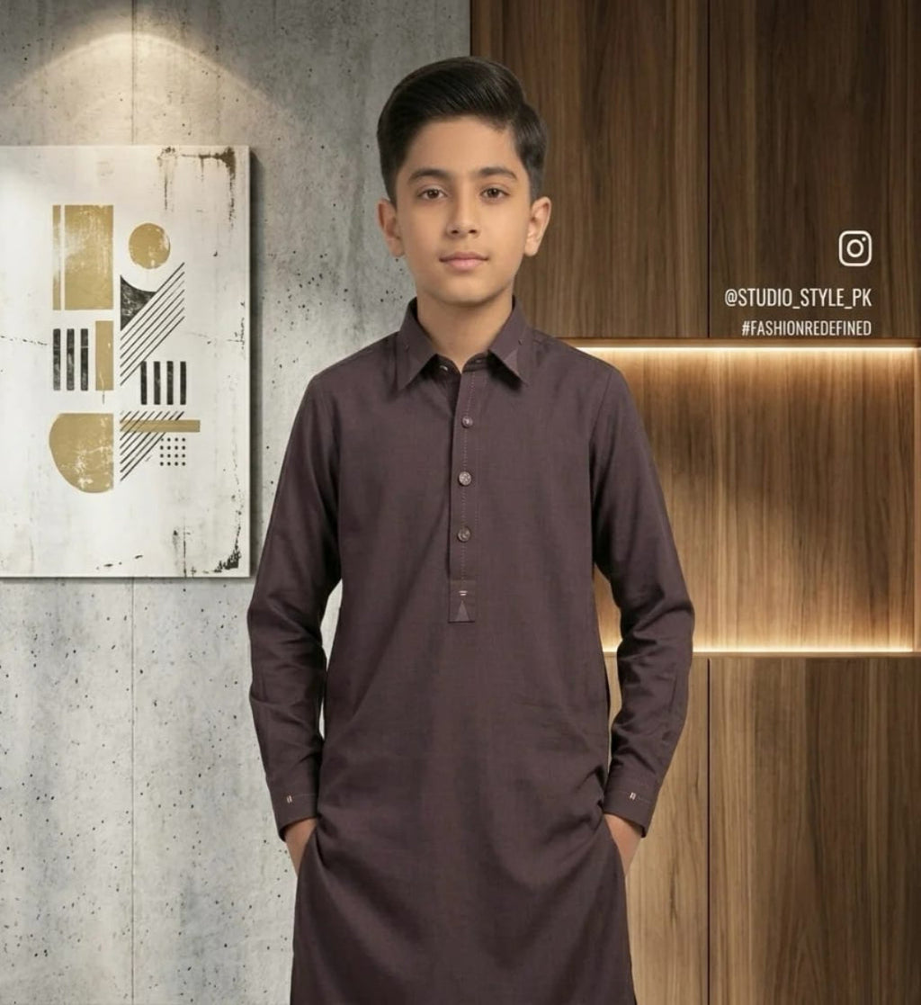 K-3 DARK-BROWN SHIRT COLLOR