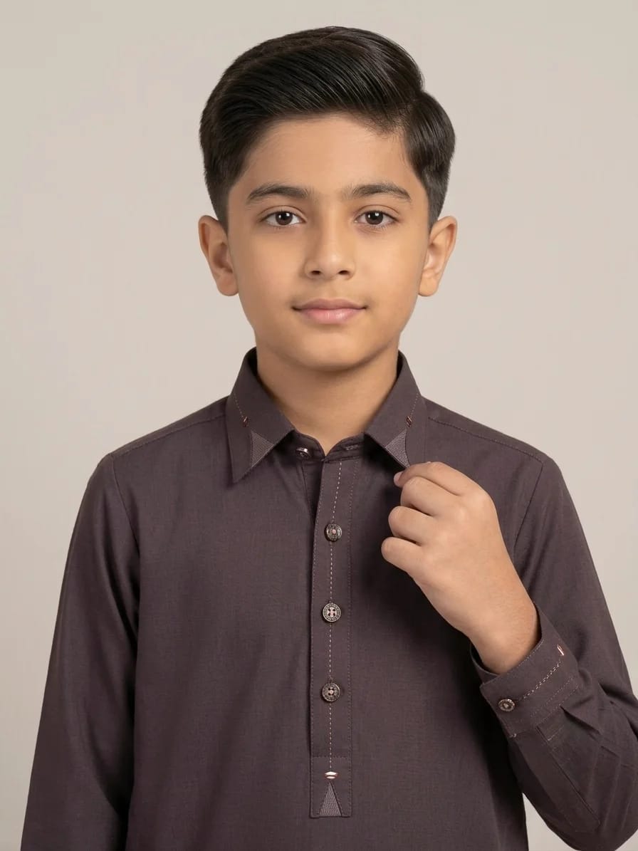 K-3 DARK-BROWN SHIRT COLLOR