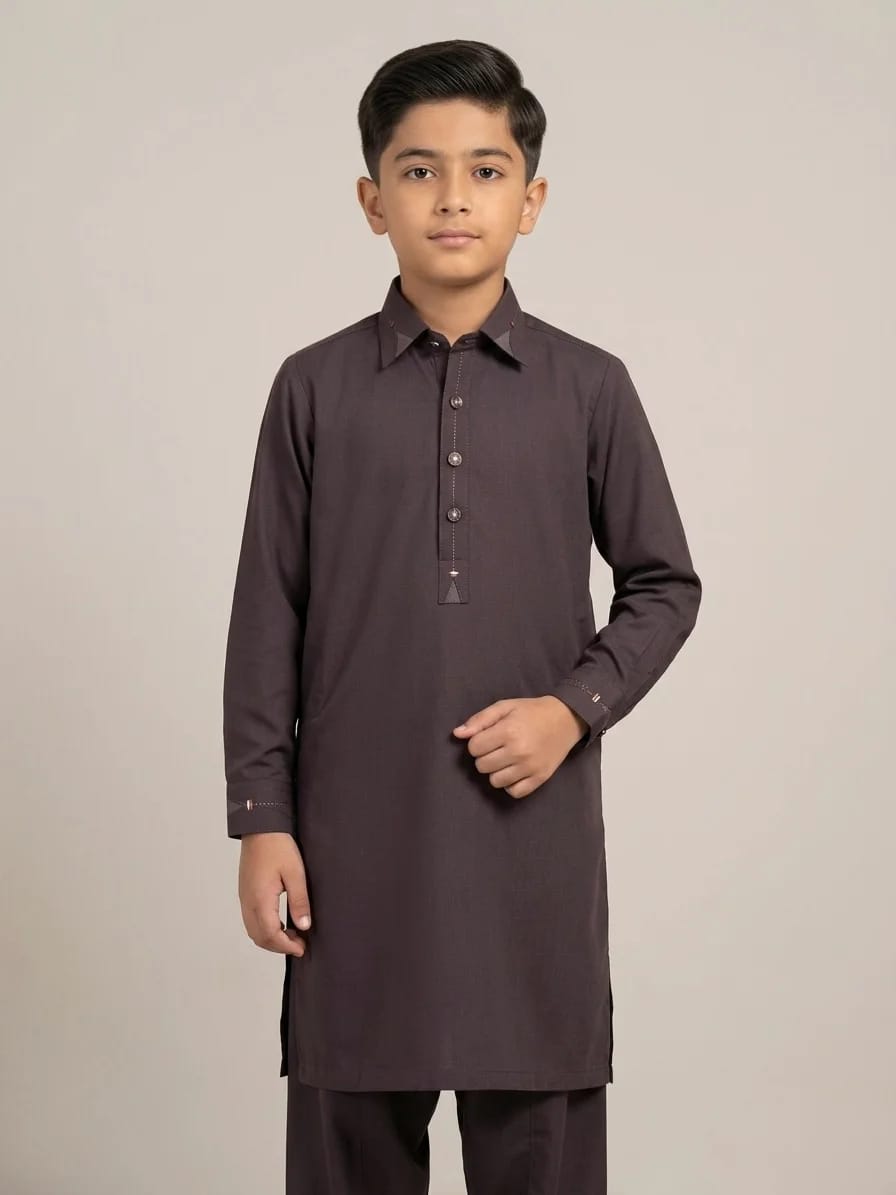 K-3 DARK-BROWN SHIRT COLLOR