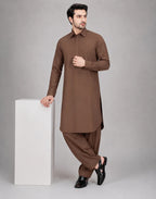 ANDAZ 001 LEATHER-BROWN KAMEEZ SHALWAR