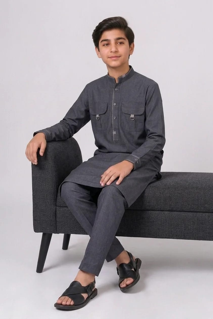 BOYS G-1 MALAYSIAN DOUBLE POCKET KURTA PAJAMA