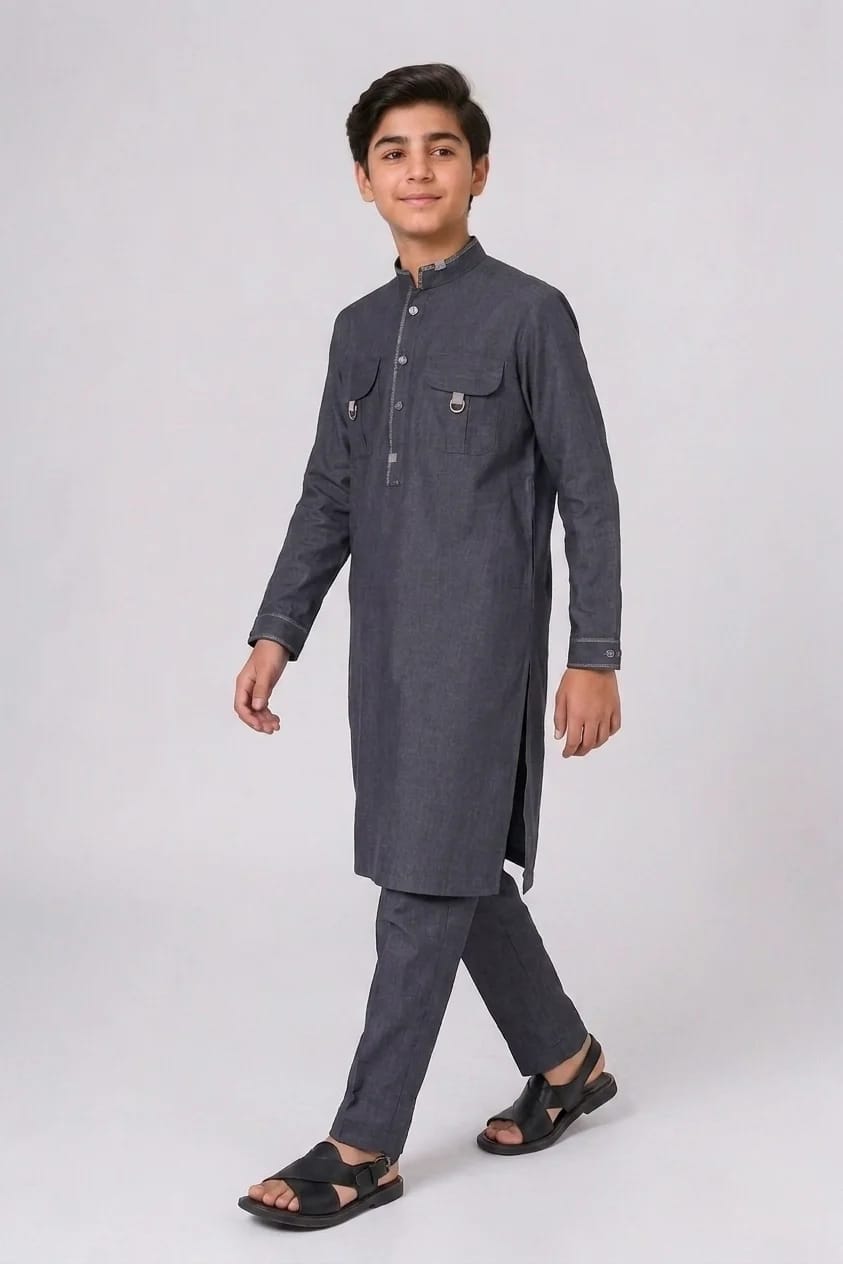 BOYS G-1 MALAYSIAN DOUBLE POCKET KURTA PAJAMA