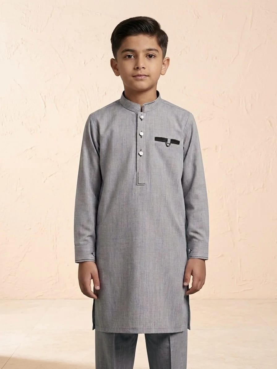 BOYS GL-1 ASHGRAY KURTA PAJAMA