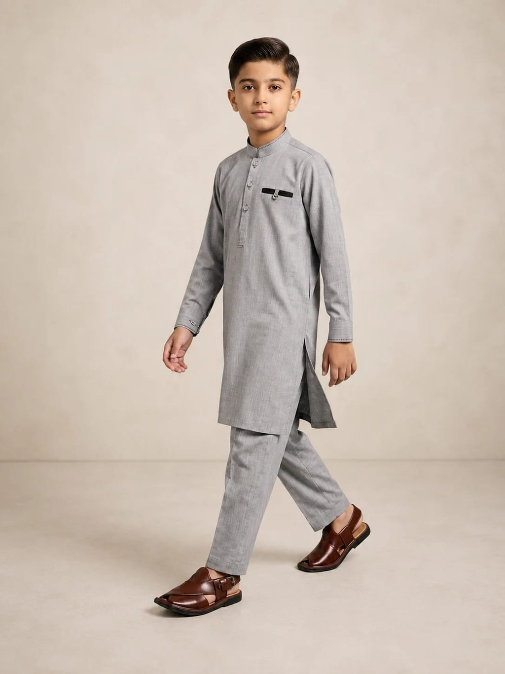 BOYS GL-1 ASHGRAY KURTA PAJAMA