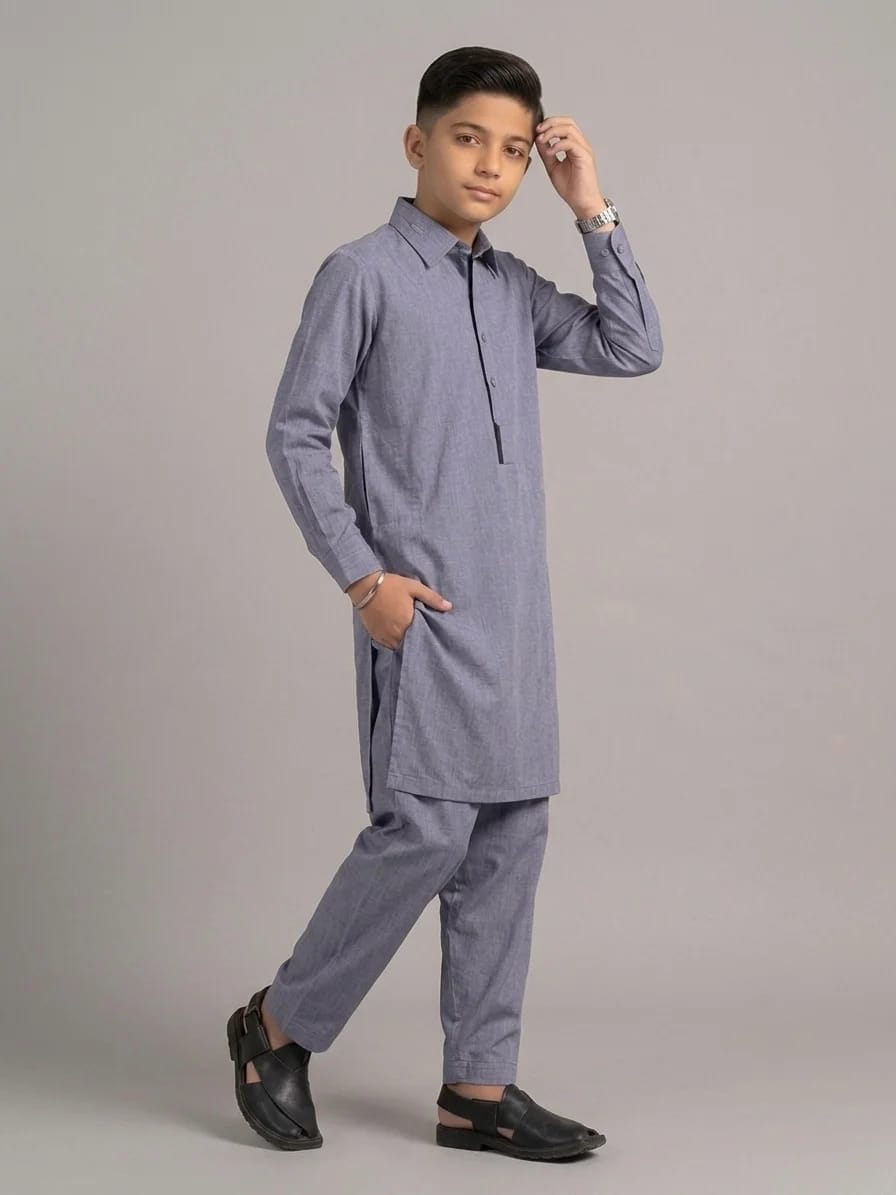 BOYS GL-2 ASHGRAY KAMEEZ SHALWAR