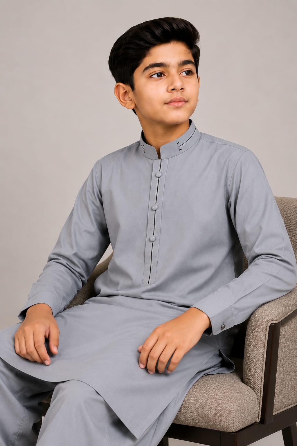 E1-2 GRAY KURTA SHALWAR