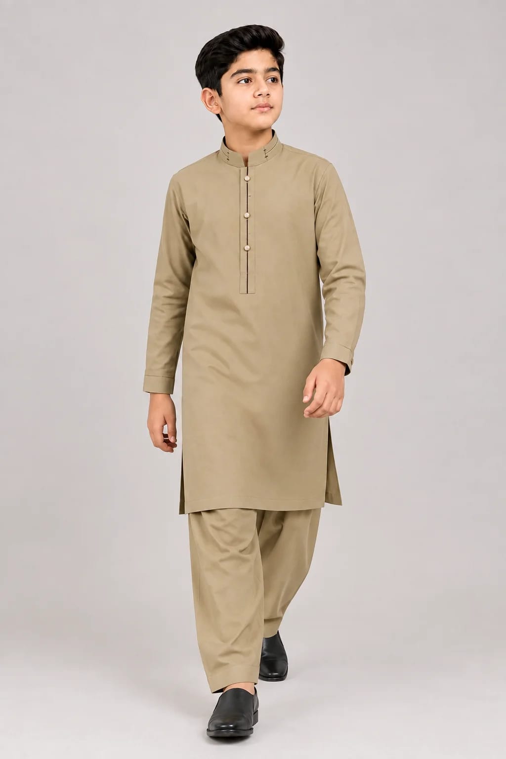 E1-1 KHAKI KURTA SHALWAR