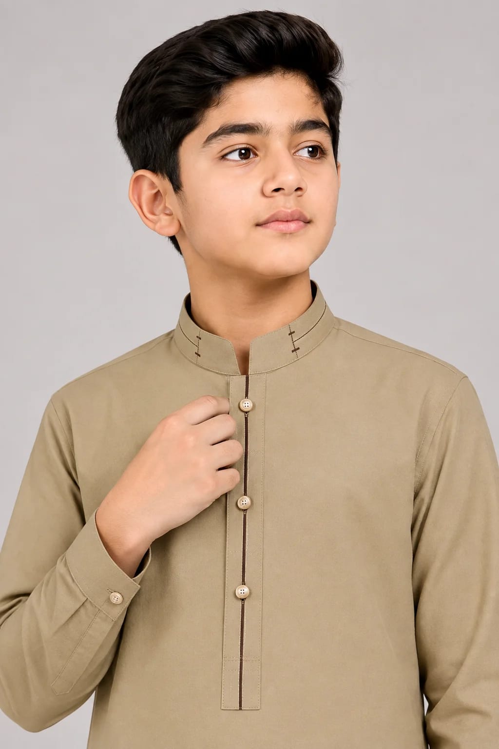 E1-1 KHAKI KURTA SHALWAR