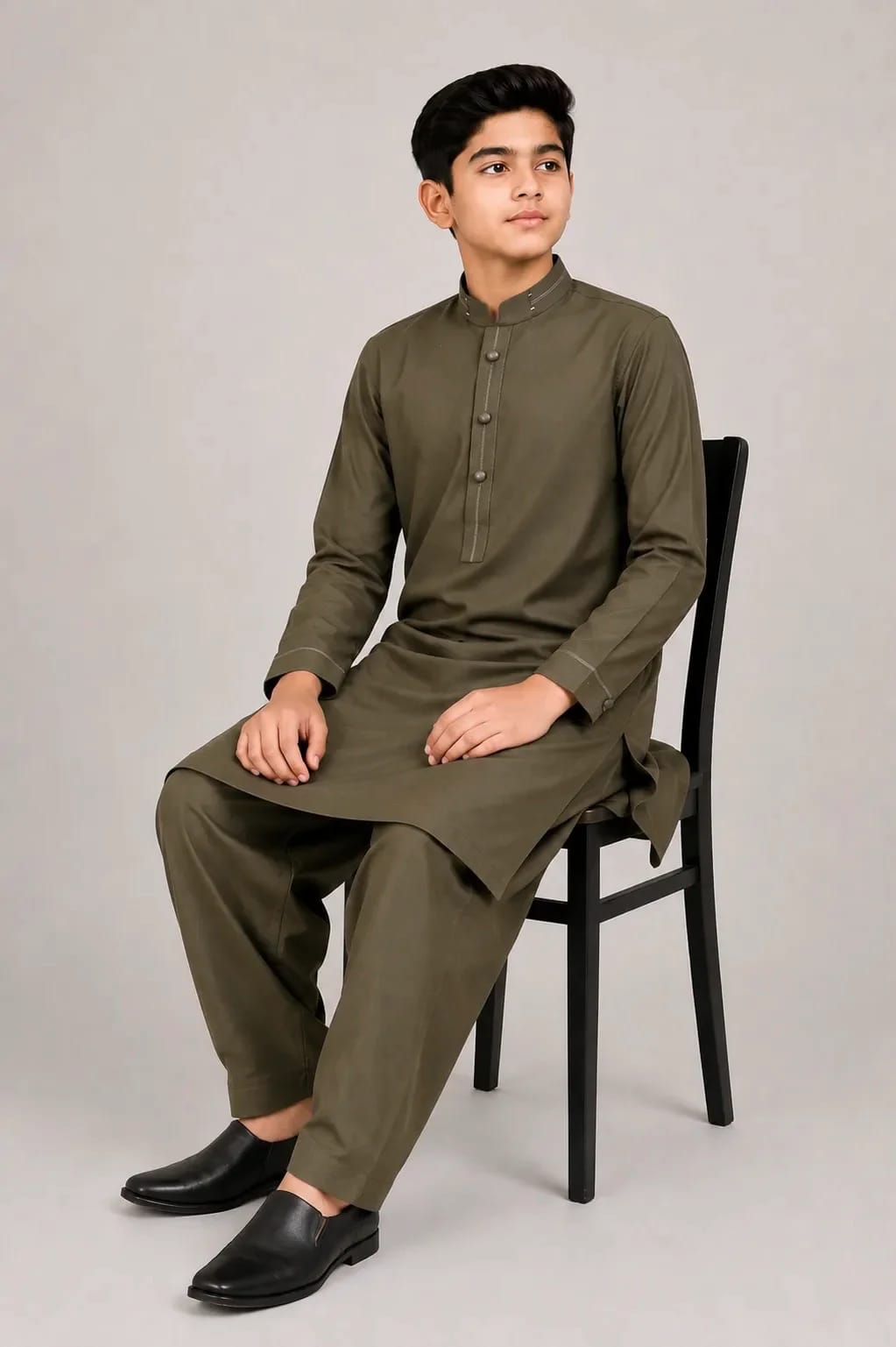 E1-3 MEHANDI KURTA SHALWAR