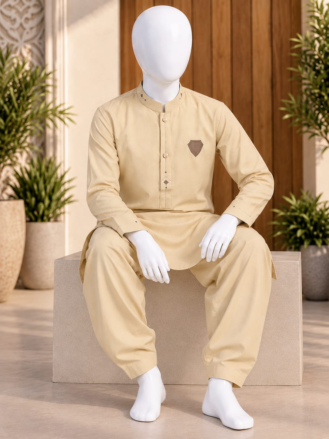 E2-1 CAMEL KURTA SHALWAR