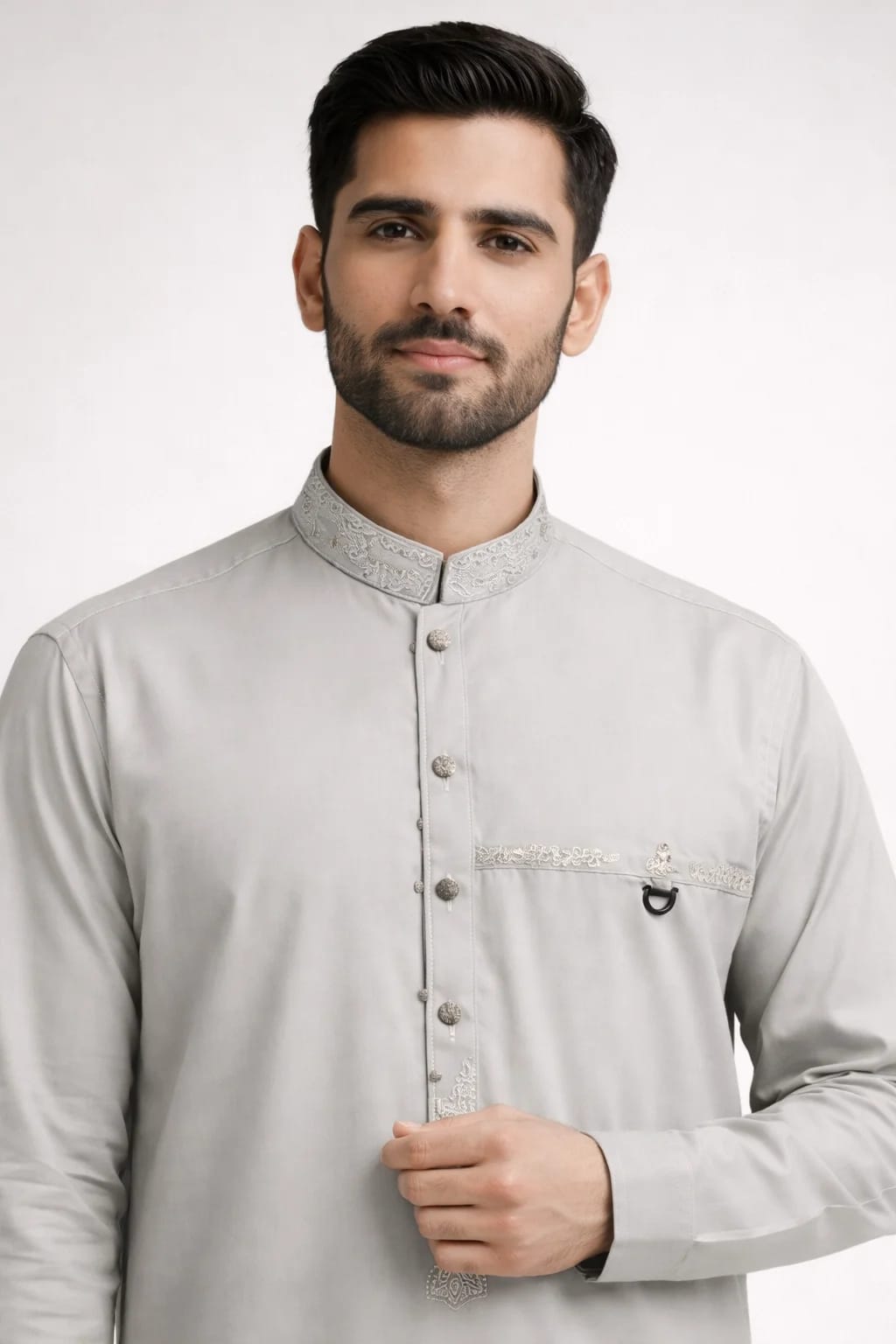 BURAQ 10 ASH GRAY KURTA SHALWAR