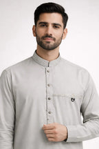 BURAQ 10 ASH GRAY KURTA SHALWAR