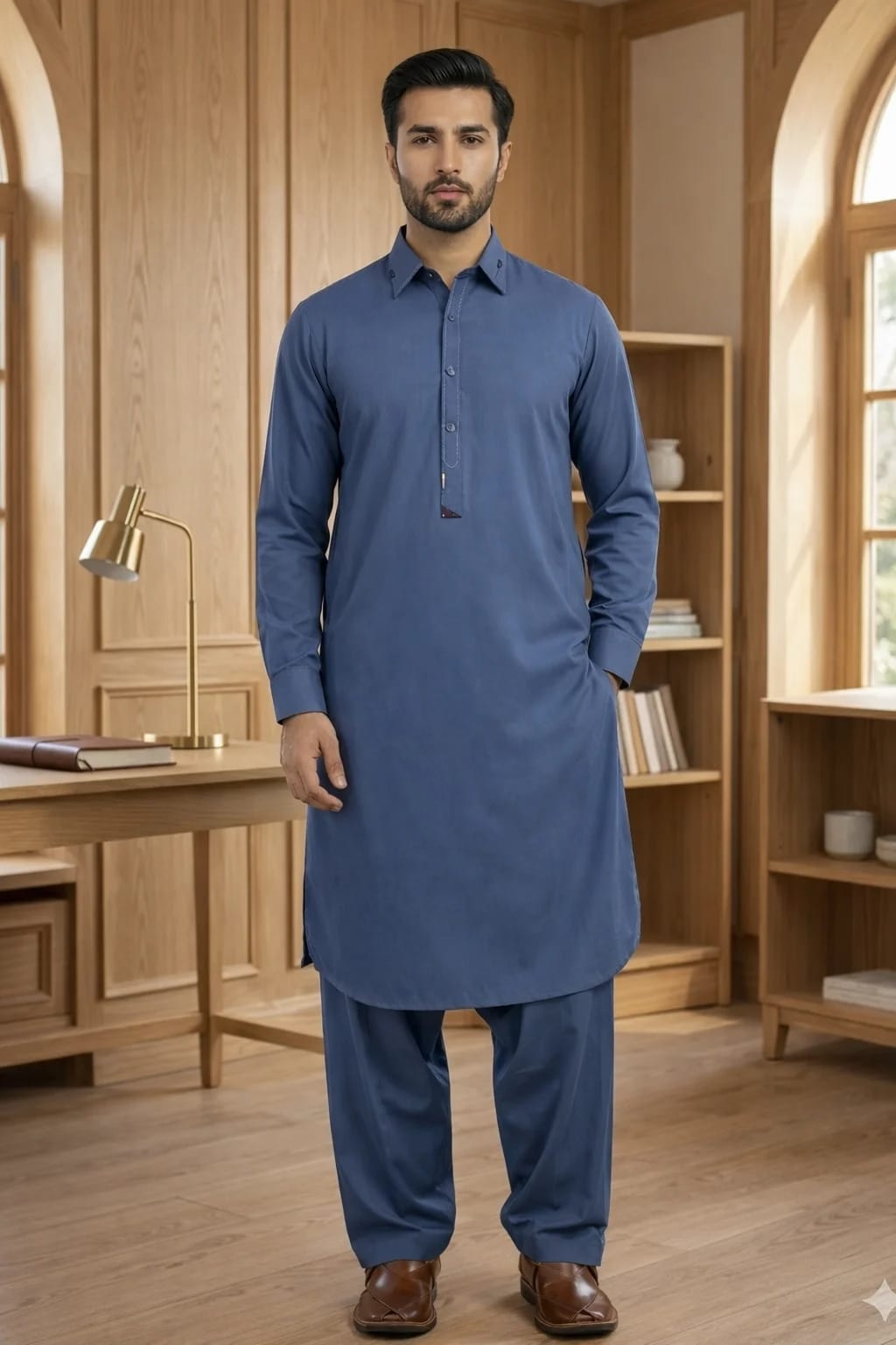 Buraq 15 Blue Kameez Shalwar