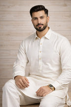 Buraq 16 OffWhite Kameez Shalwar