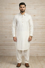 Buraq 16 OffWhite Kameez Shalwar