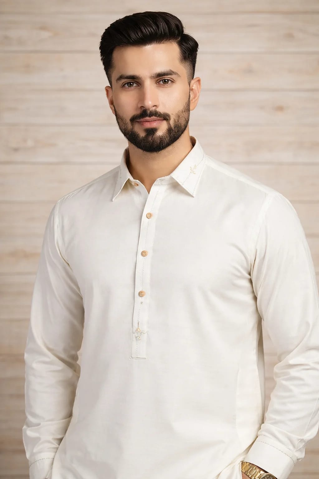 Buraq 16 OffWhite Kameez Shalwar