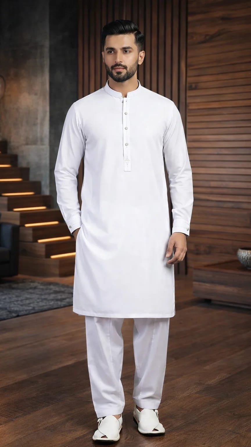 BURAQ 17 WHITE KURTA SHALWAR
